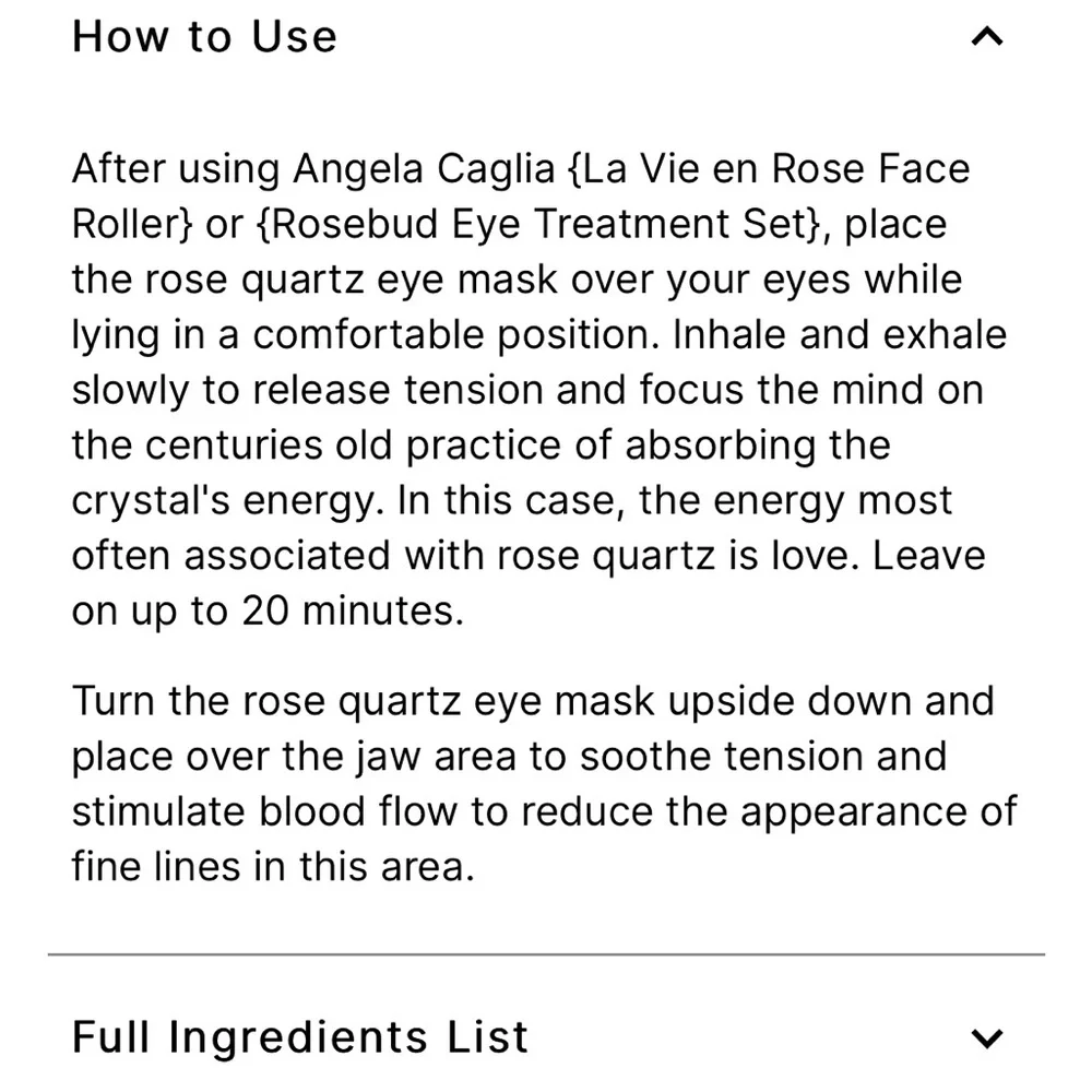 ROSE QUARTZ EYE MASK- Angela Caglia
